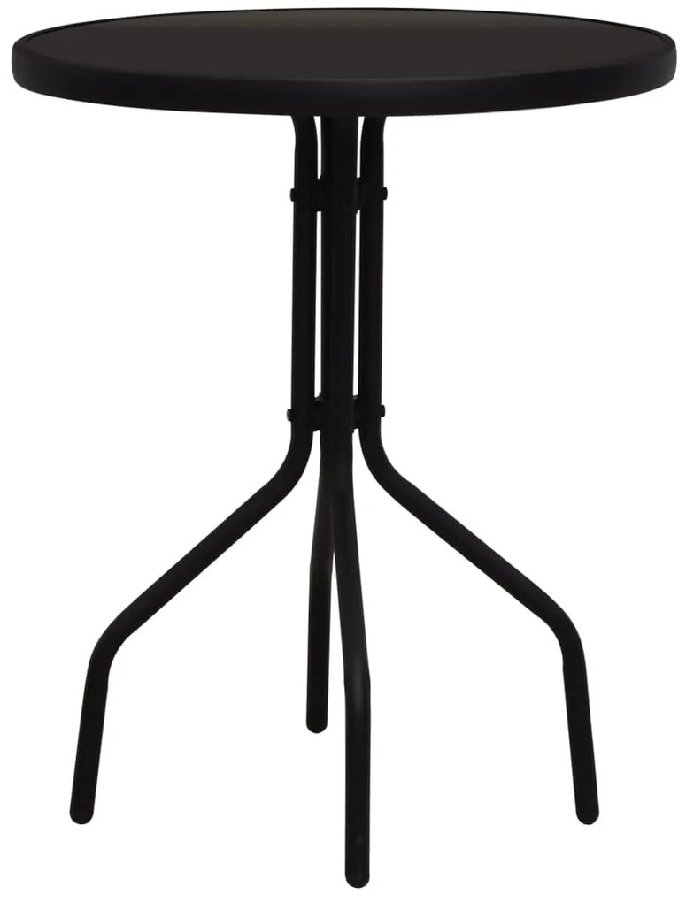 48567 vidaXL Set mobilier de bistro, 3 piese, negru, ratan PVC