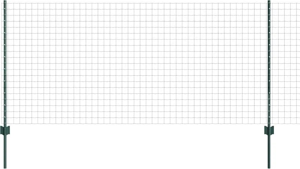 vidaXL Gard cu Stâlp Verde 1 x 25 m Oțel și PVC