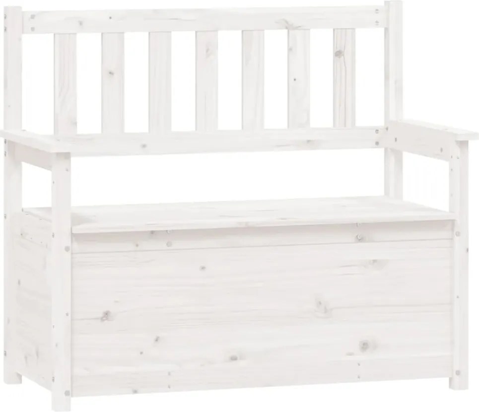 vidaXL Bancă, alb, 112,5x51,5x96,5 cm, lemn masiv de pin