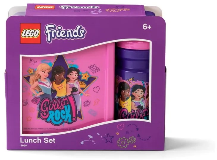 Set sticlă pentru apă și cutie pentru gustări LEGO® Friends Girls Rock