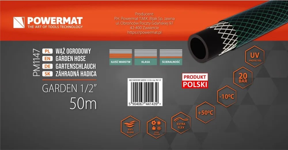 Furtun de grădină GARDEN 1/2" 50m