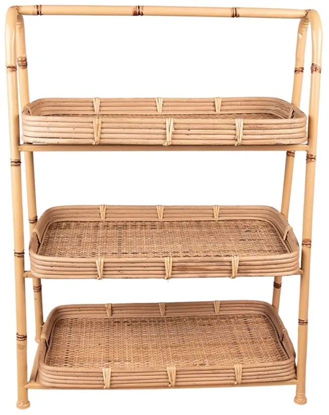 Etajera natur, din rattan, cu 3 rafturi, Naturelle