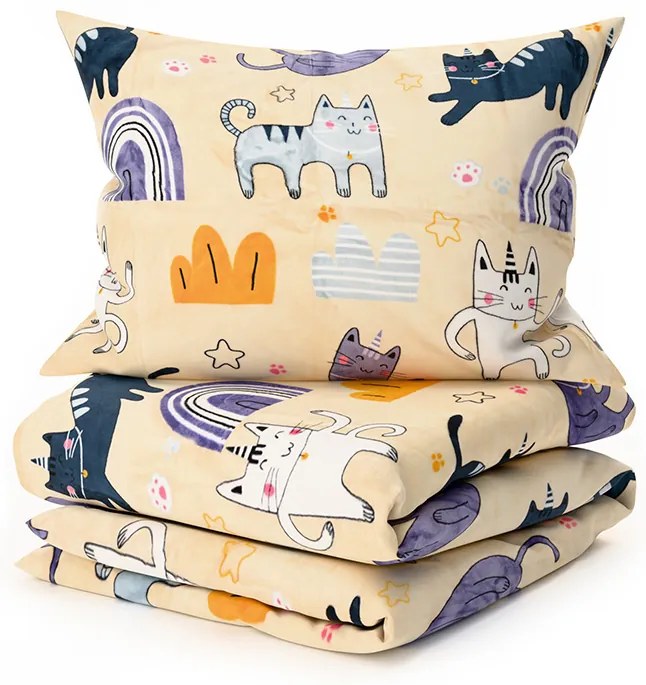 Lenjerie din microplush PURRSLEEP bej Dimensiunile lenjeriei: 2 buc 70 x 90 cm | 200 x 220 cm