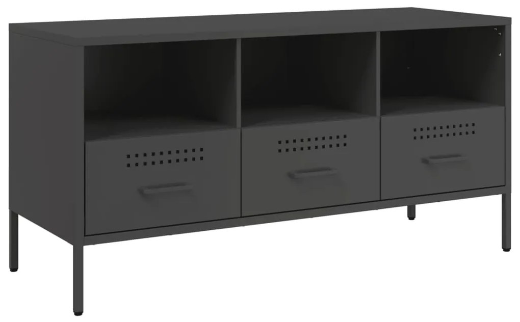 843036 vidaXL Dulap TV, negru, 100,5x39x50,5 cm, oțel