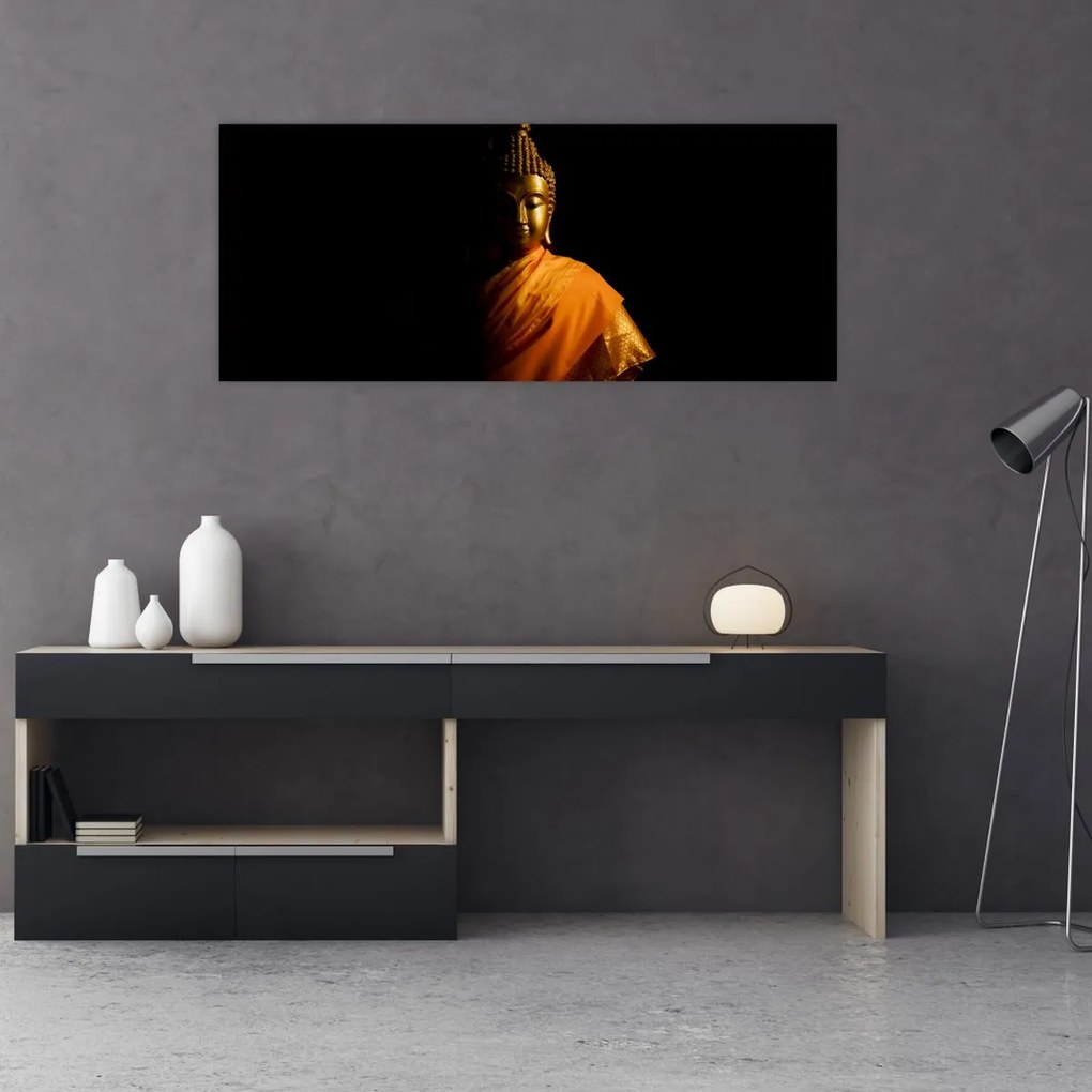 Tablou - Statuia lui Buddha de aur (120x50 cm)