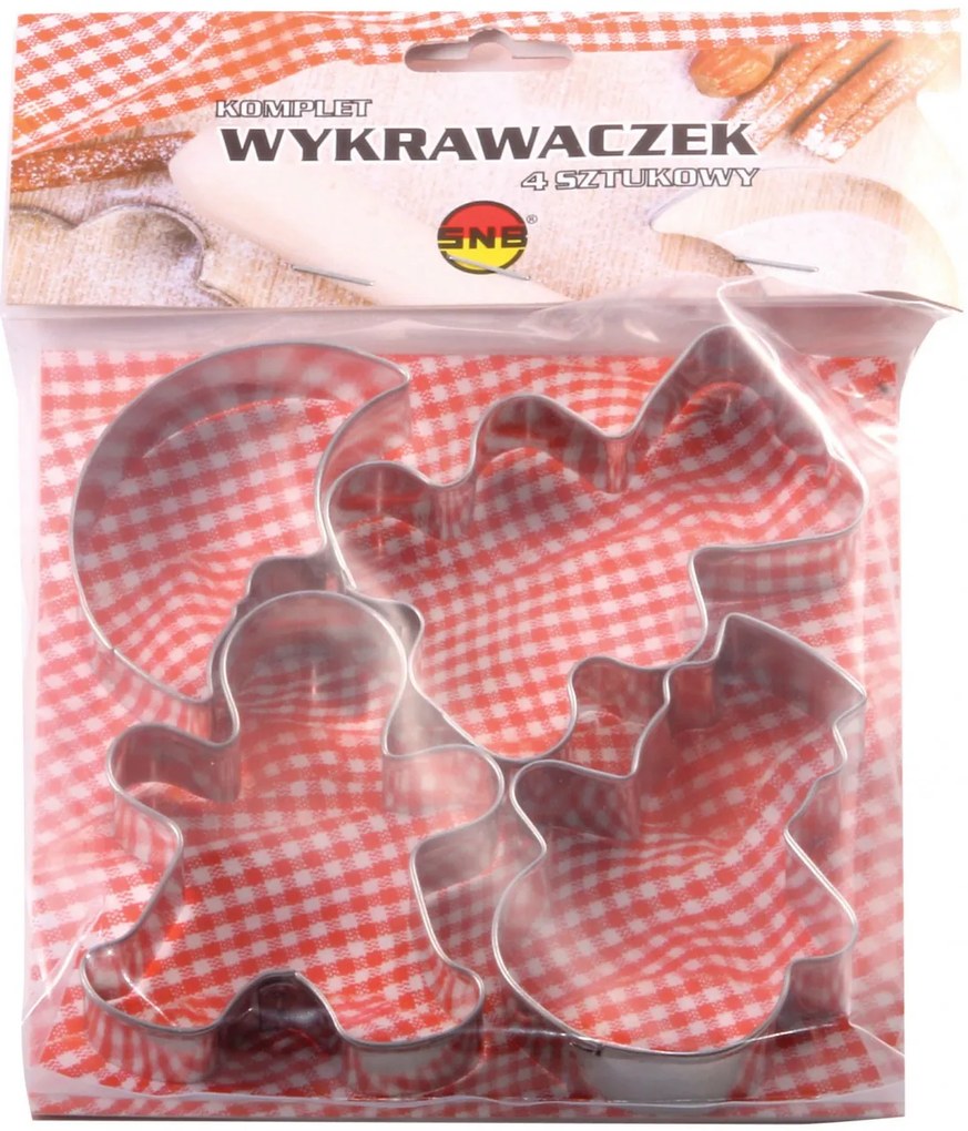 Set forme fursecuri, 4 piese, mix modele iarna, SNB