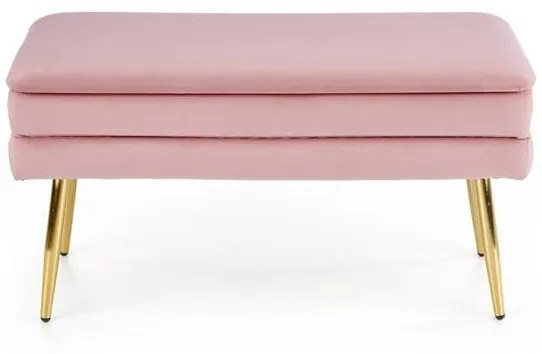Banca dormitor Velva roz/gold - H37 cm