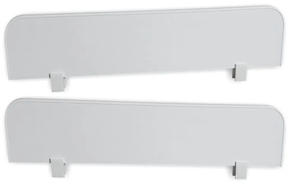 Set 2 paravane detasabile protectie pat copii - Alb 70 x 18 cm - cleme 18 mm