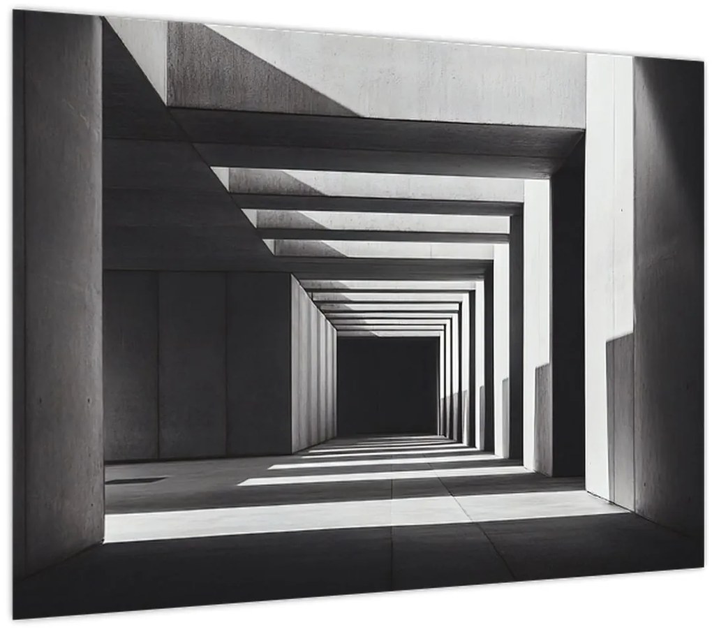 Tablou pe sticlă - Tunel Pătrat (70x50 cm)