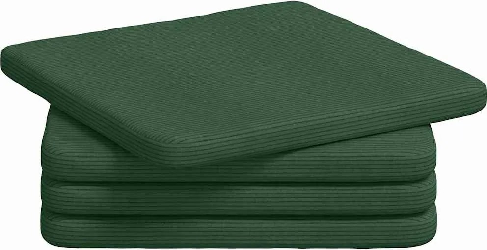 vidaXL Perne de Șezut 4 pcs Verde închis 40 x 40 x 3 cm