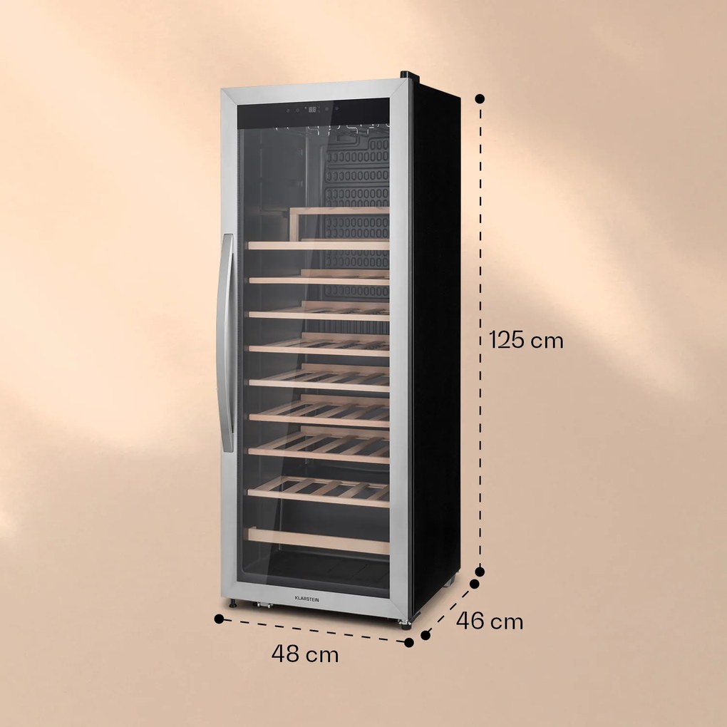 Vticleinamour 46 Uno, frigider pentru vin, 1 zonă, 155 l/46 s, 4-18 °C, oțel inoxidabil