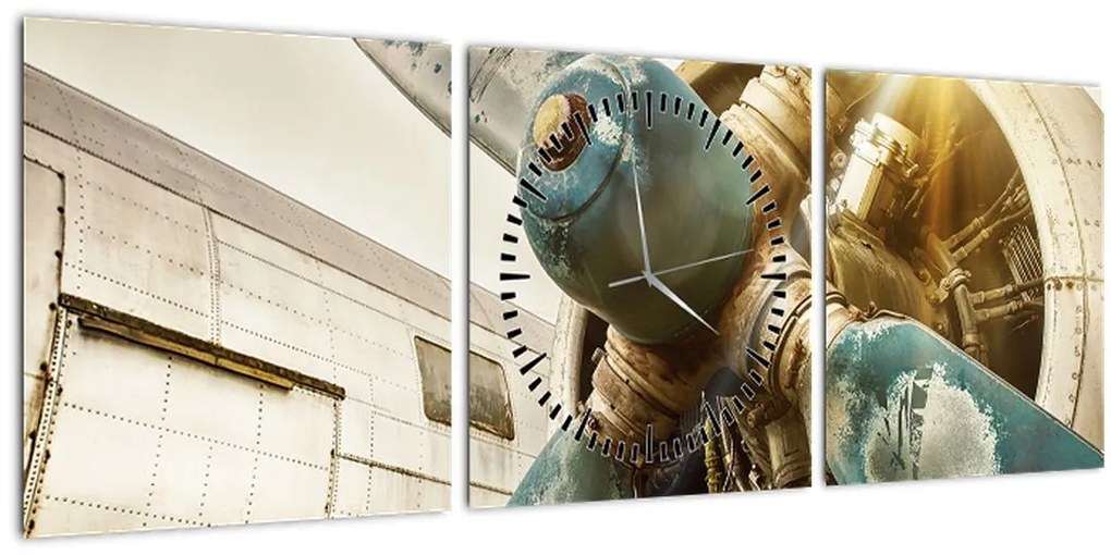Tablou - Elice de avion vechi (cu ceas) (90x30 cm)