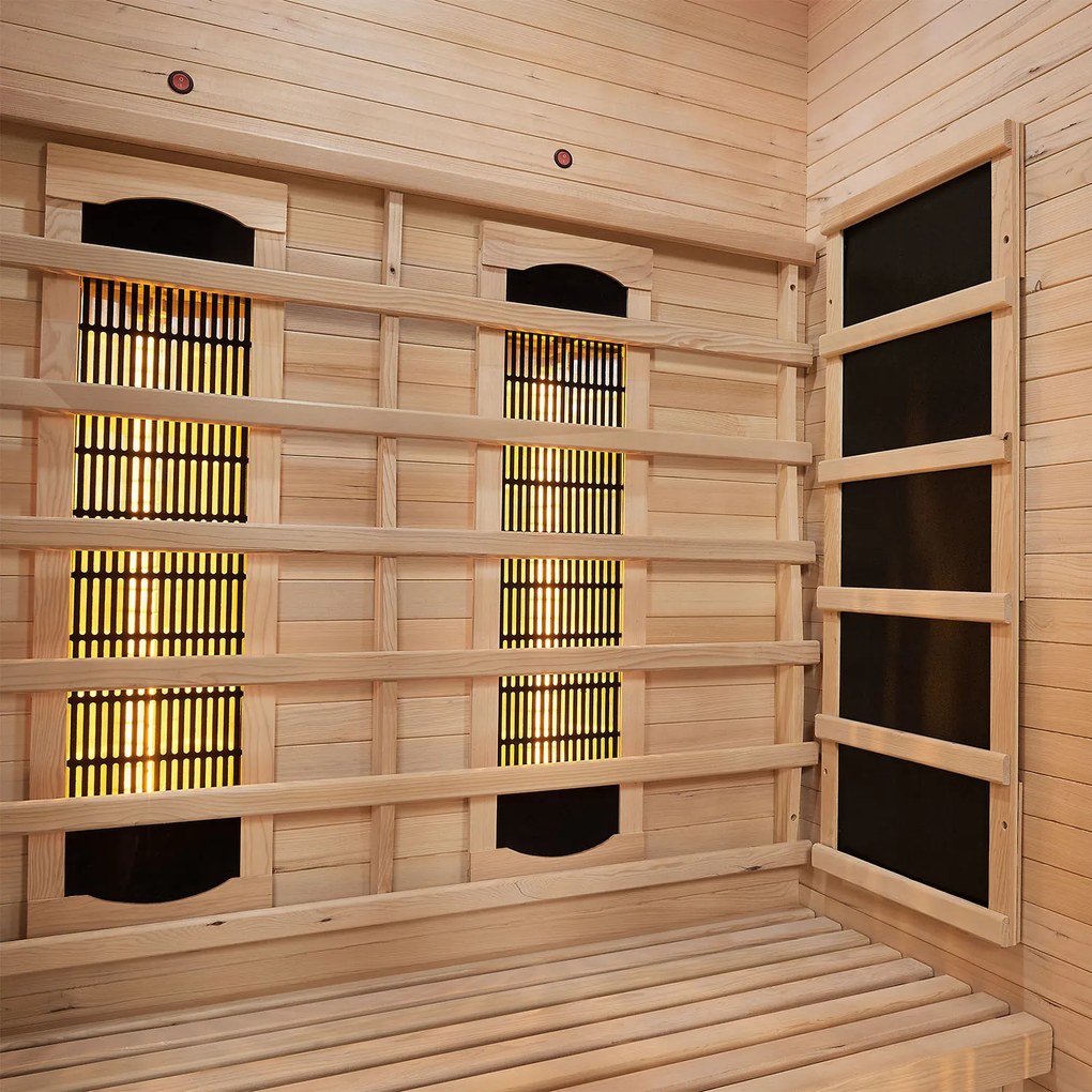 Infračervená sauna Kiruna130 s duálnou technológiou a drevom Hemlock