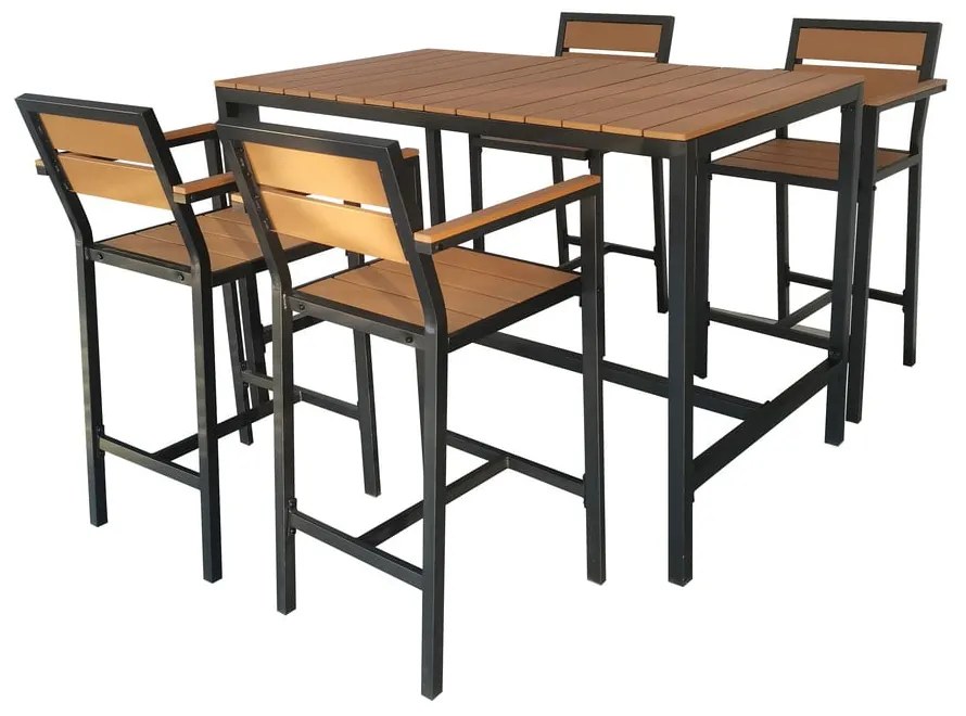 Set de dining pentru grădină în culoare naturală pentru patru persoane Nova – Bonami Selection