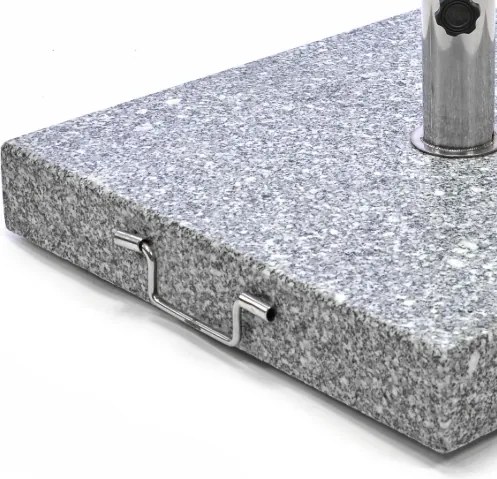 Suport umbrelă de grădină - granit / oțel inoxidabil, 50 kg