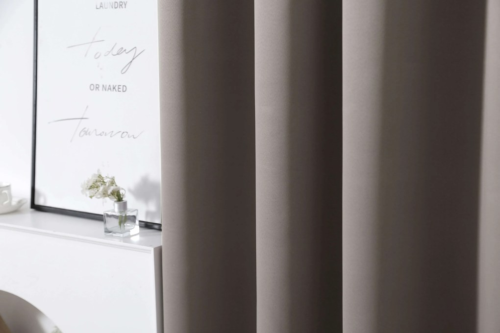 Draperie gri-maro OXFORD 140x250 cm Agatat: Inele metalice