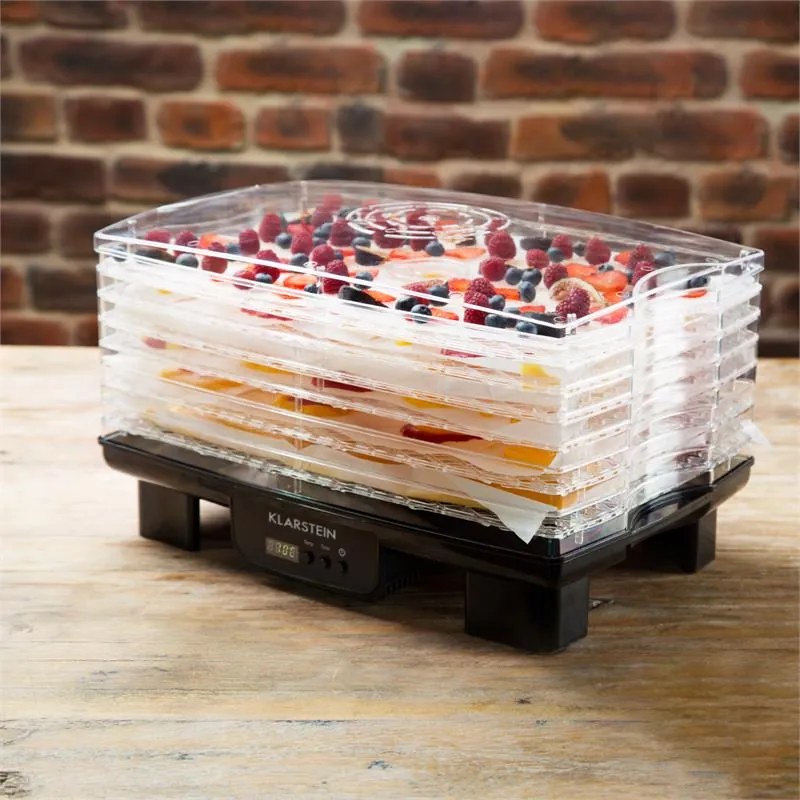 Klarstein Bananarama uscător de fructe 550W negru uscător dehydrator 6 etaje