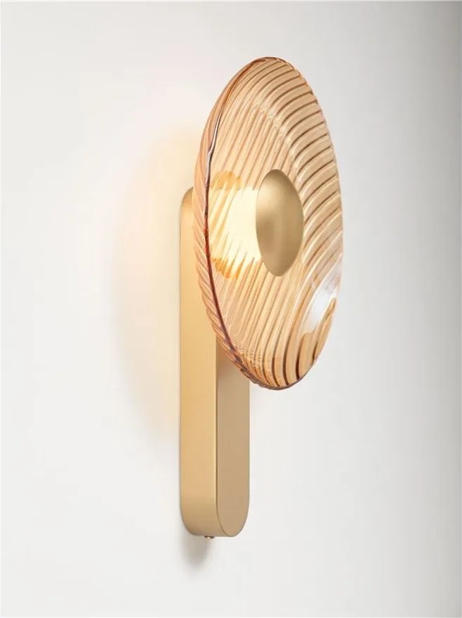Aplica de perete moderna LED LAVINA auriu/ chihlimbar