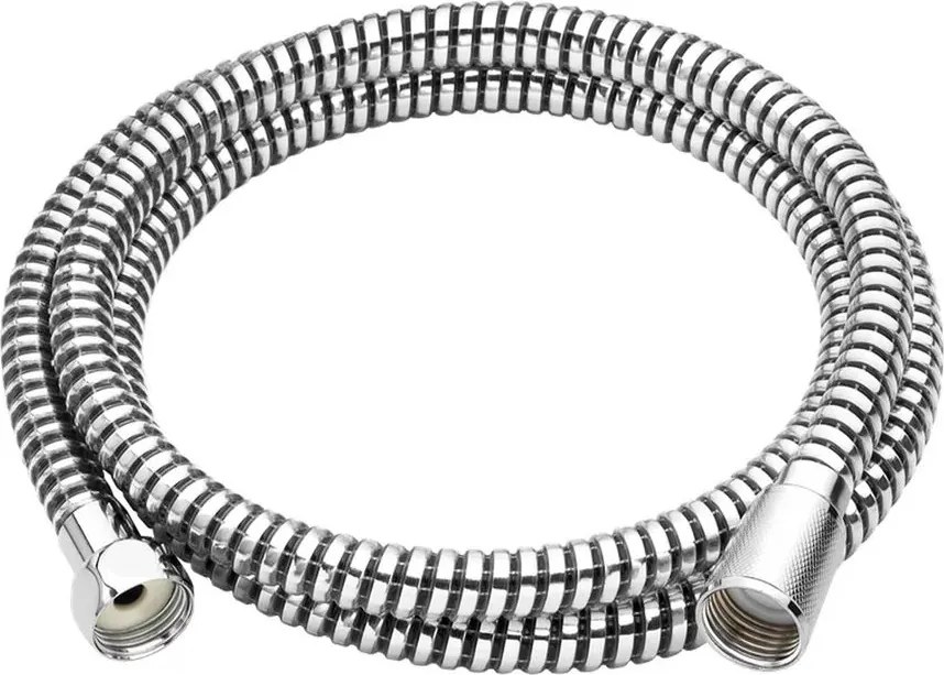 Furtun de dus Invena Exe extensibil 150 cm crom - negru