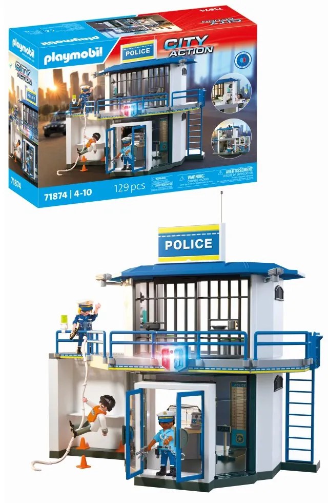 JUCARIE DE ROL STATIE DE POLITIE CU SALA DE INTEROGATORIU - PLAYMOBIL ACTION HEROES (PM71874)