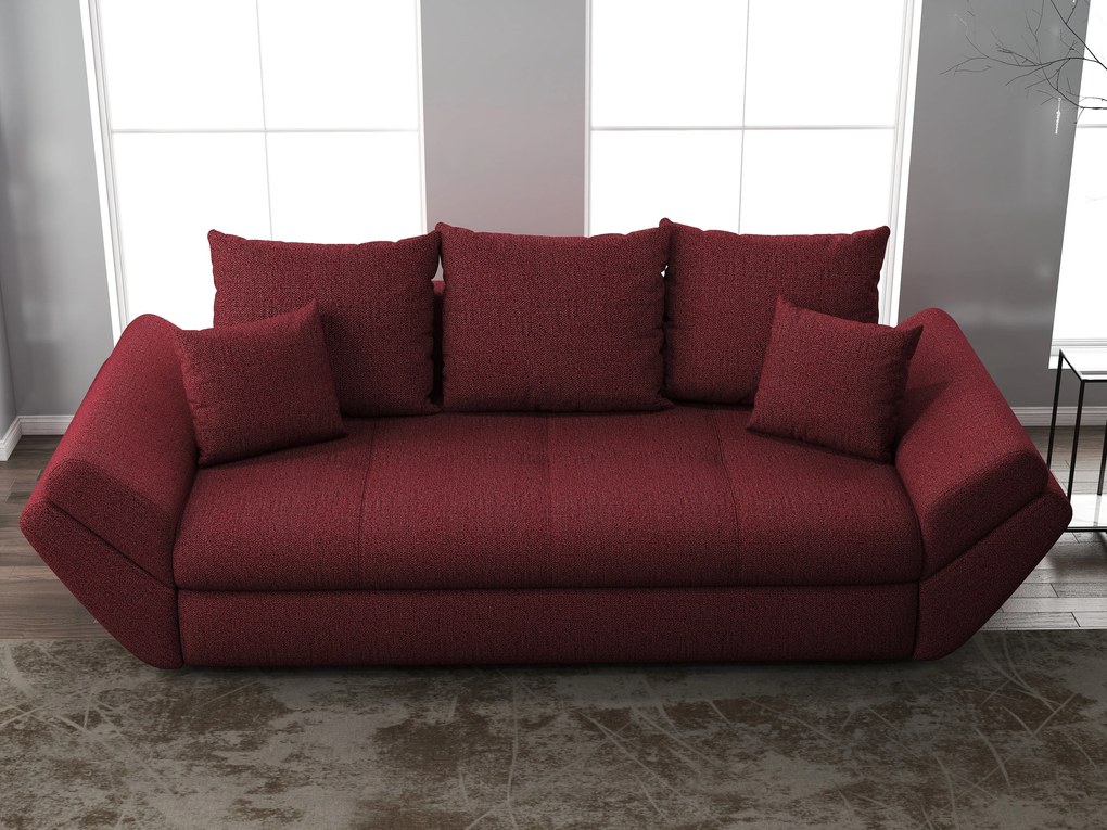 Canapea extensibilă dumonde cu ladă de depozitare si sezut confortabil din spuma high-density, Loana Enjoy Red 250x100 cm