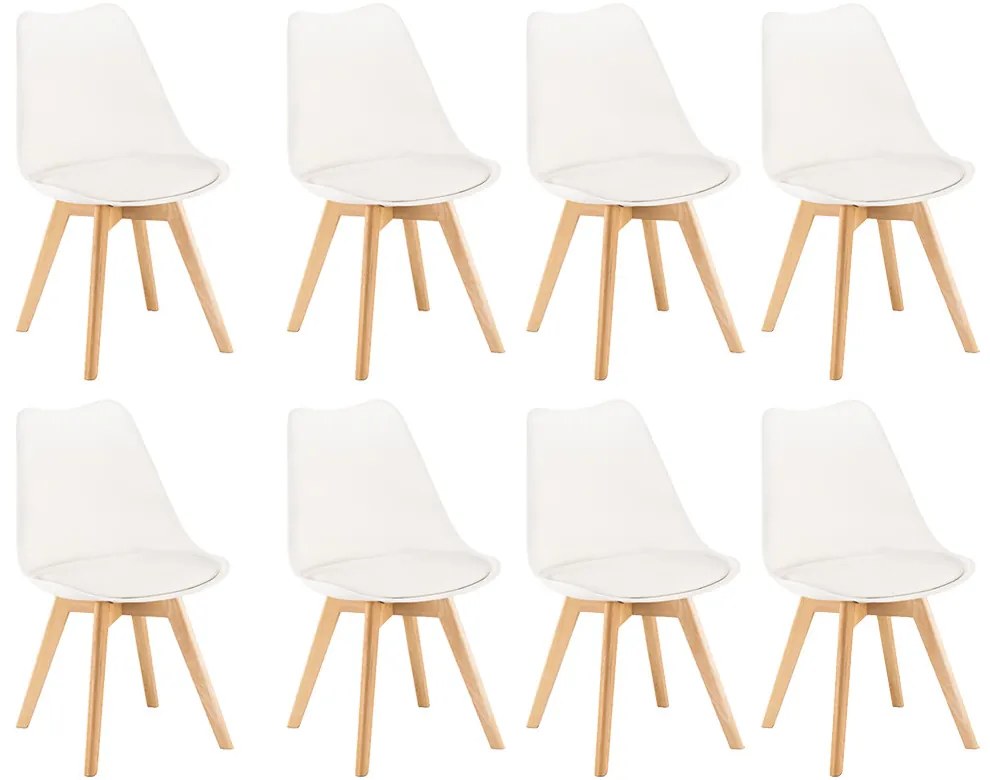 Scaun de masă Silla 8 bucăți în alb
