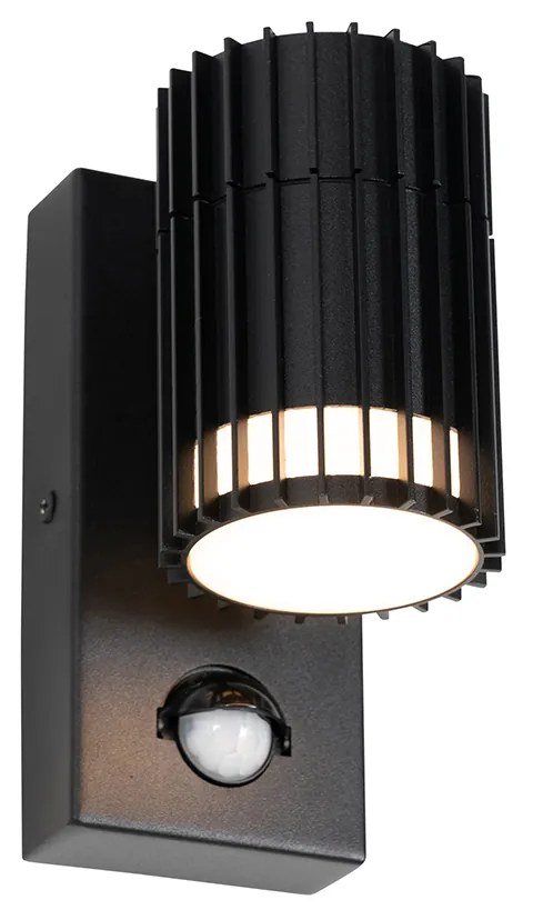 Lampa de perete exterioara de design neagra cu senzor de miscare IP44 - Boris