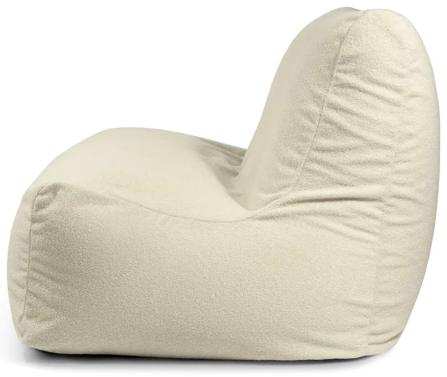 Fotoliu bean bag crem cu tapițerie din țesătură bouclé Sofa Seat Lounge – SLOWDOWN