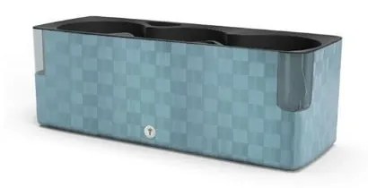 Ghiveci cu sistem de auto-udare Flower Lover Cobble Trio, 40 x 14 cm, albastru metalic