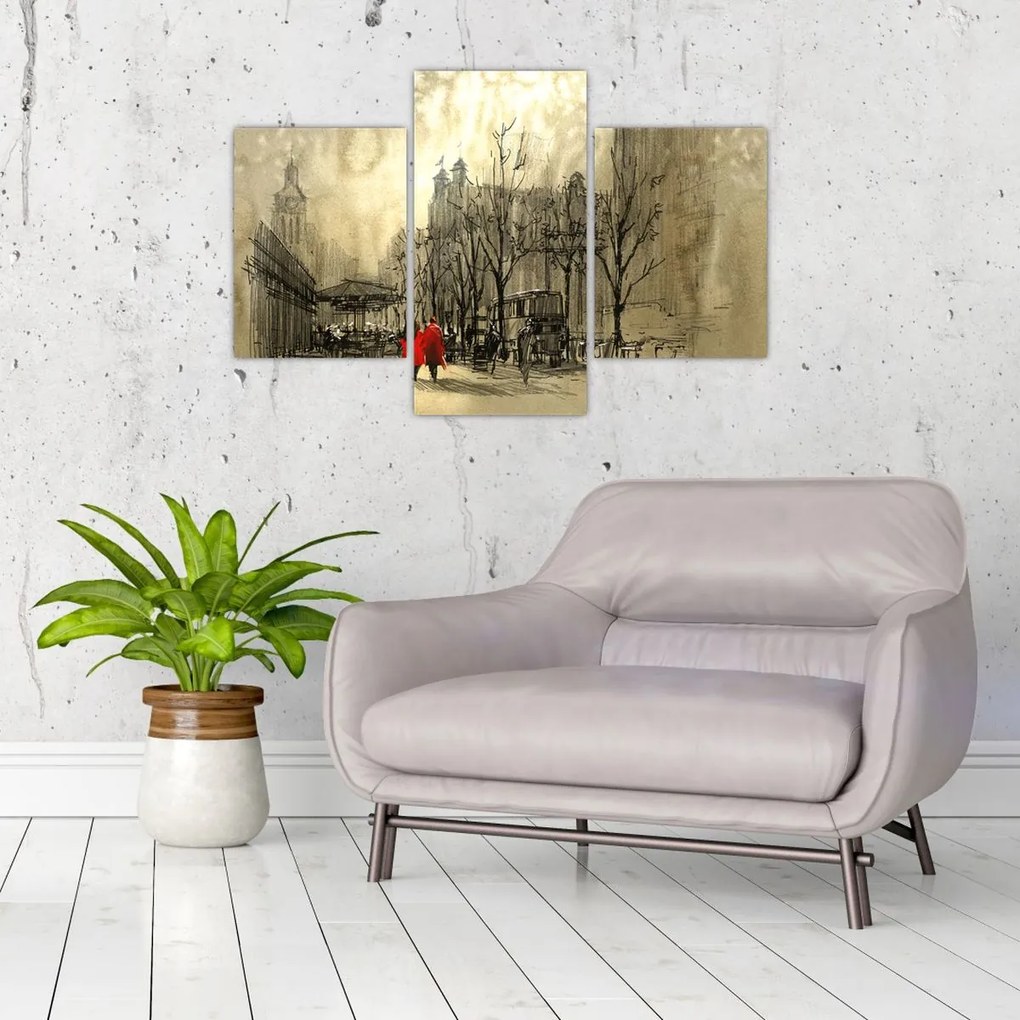 Tablou - Schiță a orașului (90x60 cm)