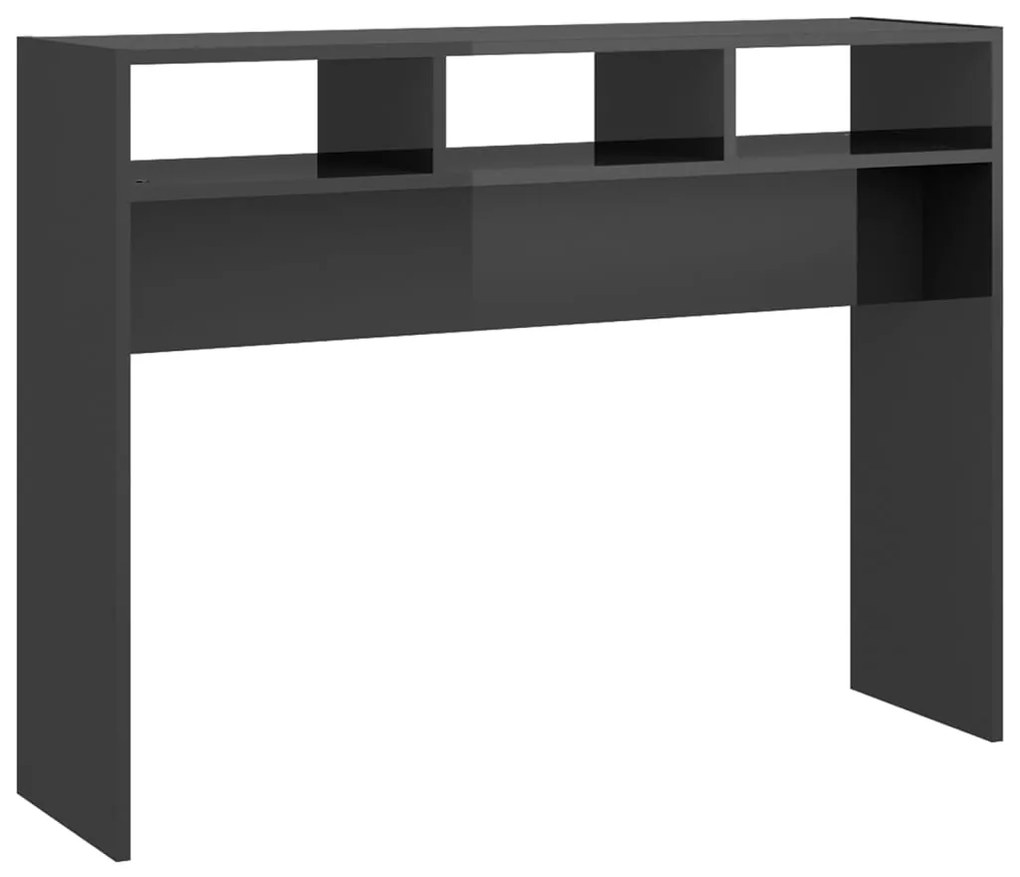 808313 vidaXL Masă consolă, gri extralucios, 105x30x80 cm, PAL