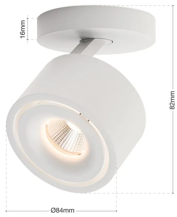 Spot LED directionabil aplicat tavan SPECTER alb