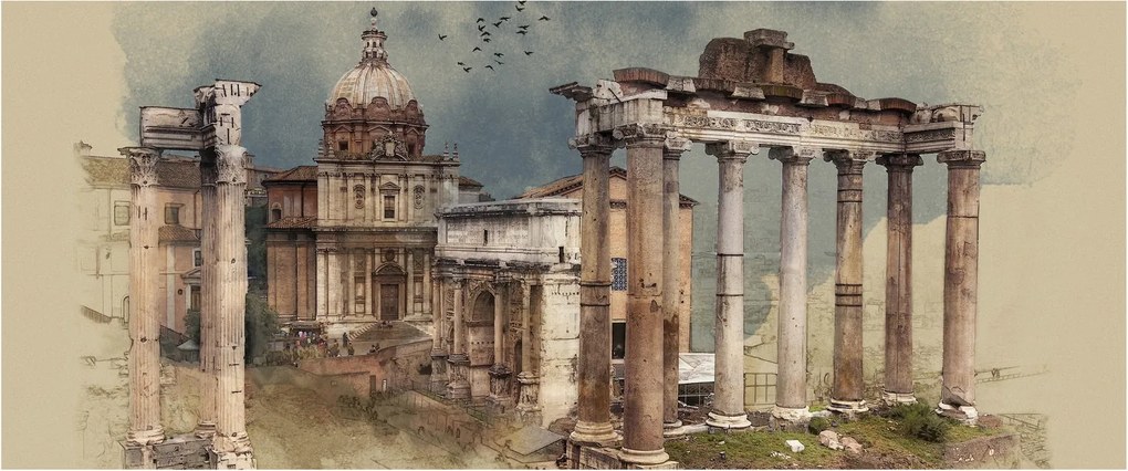 Tablou - Forumul Roman, Roma, Italia (120x50 cm)