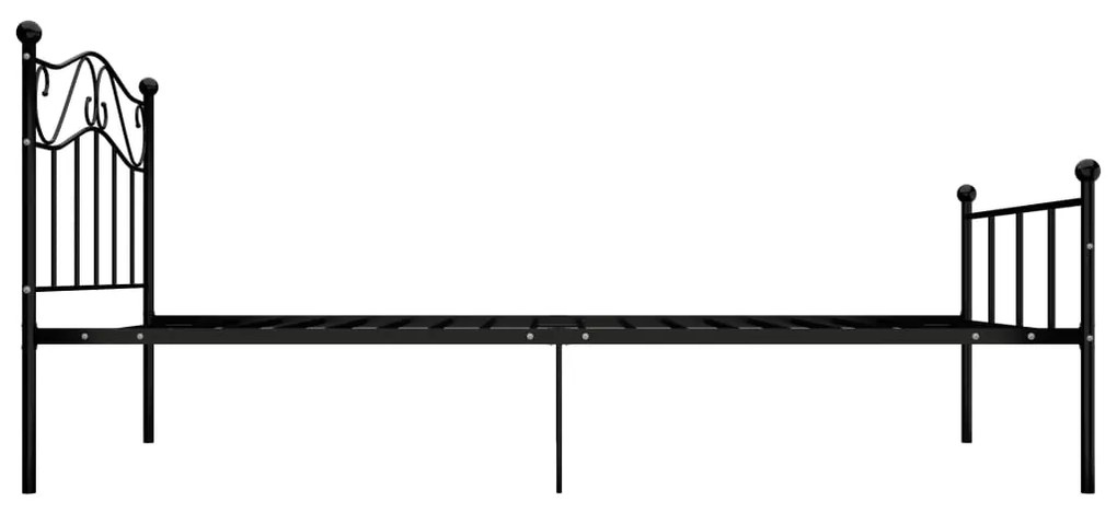 Cadru de pat, negru, 100 x 200 cm, metal Negru, 100 x 200 cm