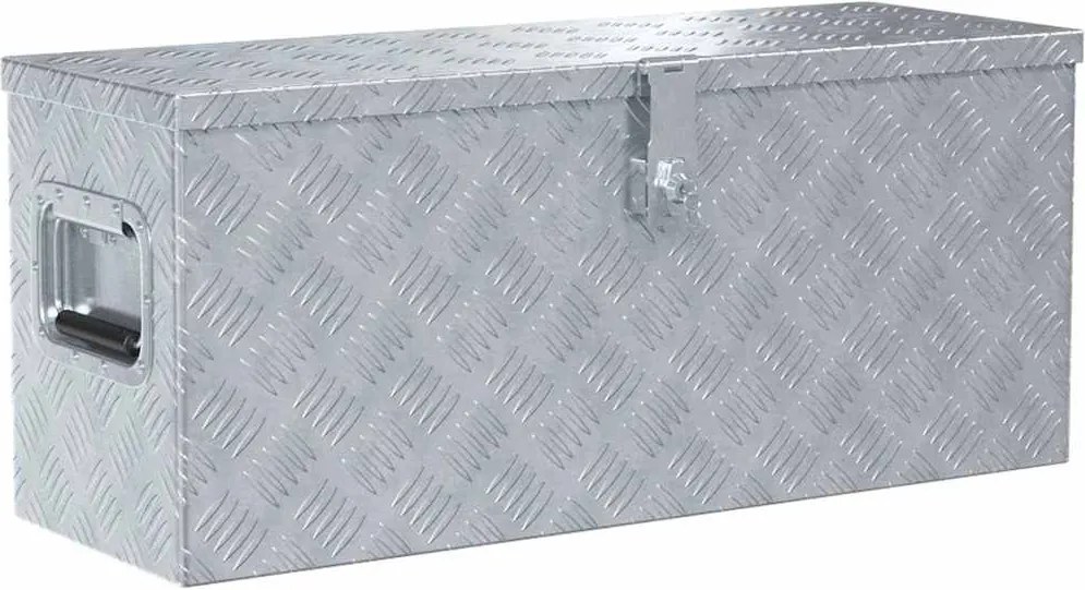 vidaXL Cutie din aluminiu, 76,5 x 26,5 x 33 cm, argintiu