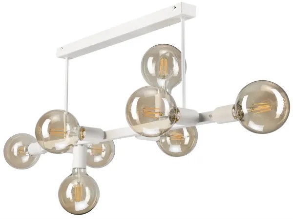 Lustră pe tijă ASTRID 8xE27/60W/230V alb