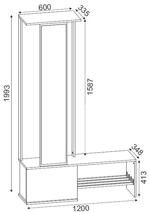 Cuier Ponte - White, Walnut
