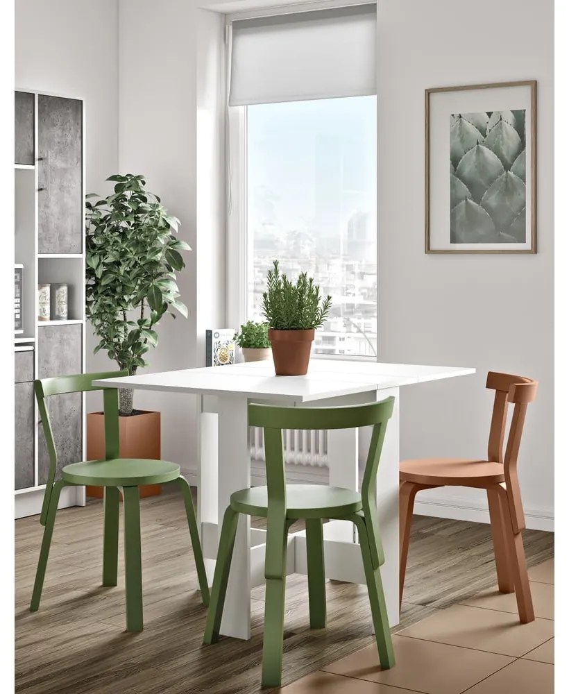 Masă de dining extensibilă cu blat alb 76x28 cm Papillon – TemaHome