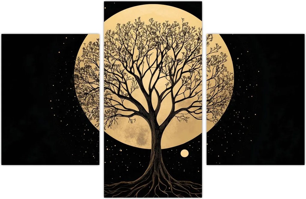 Tablou – Arbore în lună plină aurie I. (90x60 cm)