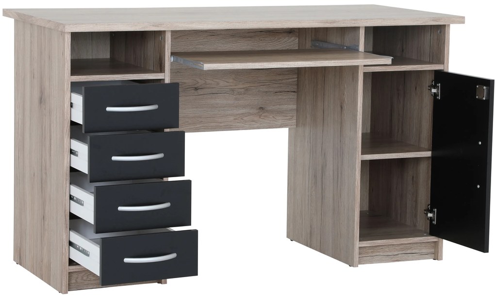 Masă PC Waldo (Stejar sanremo + Negru). 1101304