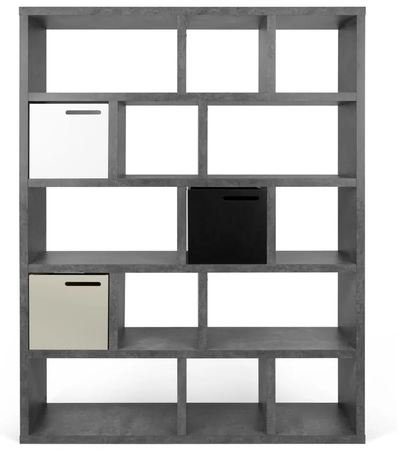 Bibliotecă gri cu aspect de beton 150x198 cm Berlin – TemaHome