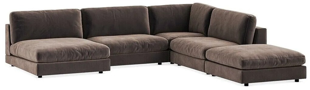 Colțar modular Seattle L123Maro, 350x340x87cm, Picioare: Plastic