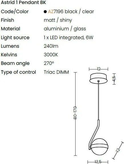 Pendul LED design modern ASTRID