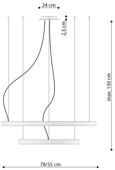 Thoro TH.268 - Lustr LED pe cablu RIO LED/80W/230V CRI95 4000K auriu