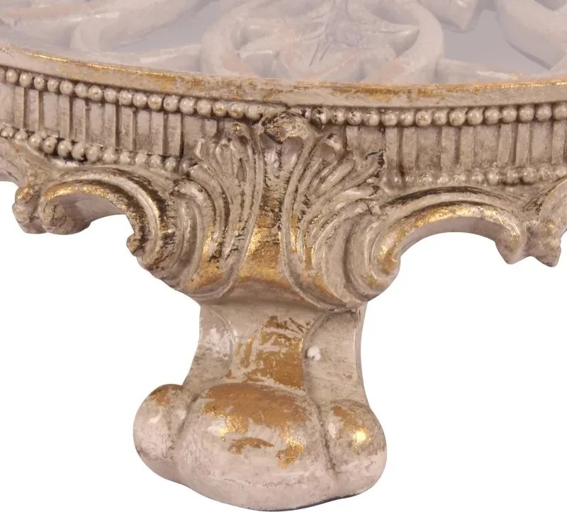 Tavă decorativă rotundă din polirășină și sticlă, maro, 8 x 35 cm, „Rivage”