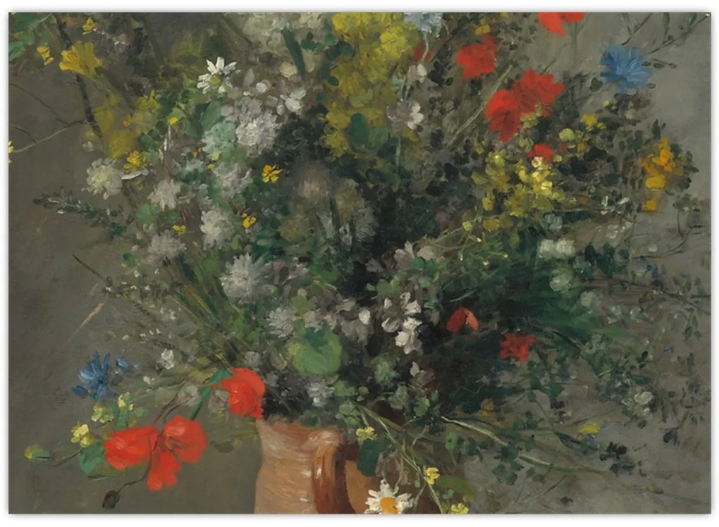 Tablou pe sticlă - Auguste Renoir,  Flowers in a Vase, reproducere (70x50 cm)
