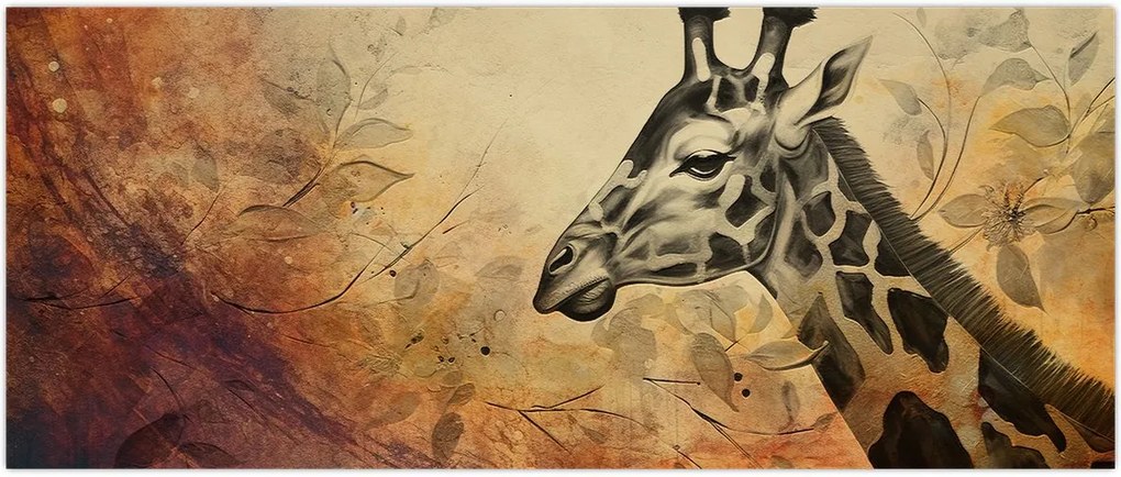 Tablou - Girafă, pictură (120x50 cm)