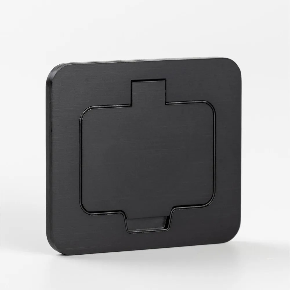 Brilagi - Priză de pardoseală încastrată pentru exterior IP55, neagră, dreptunghiulară