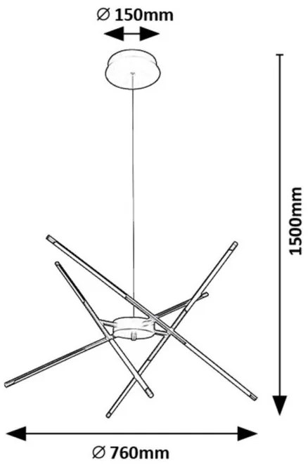 Lustra LED suspendata cu tije directionabile Henli