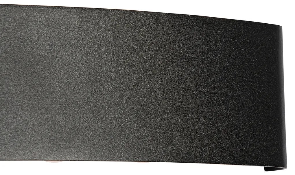 Aplică de perete exterioară neagră cu LED integrat 10 lumini IP54 - Silly